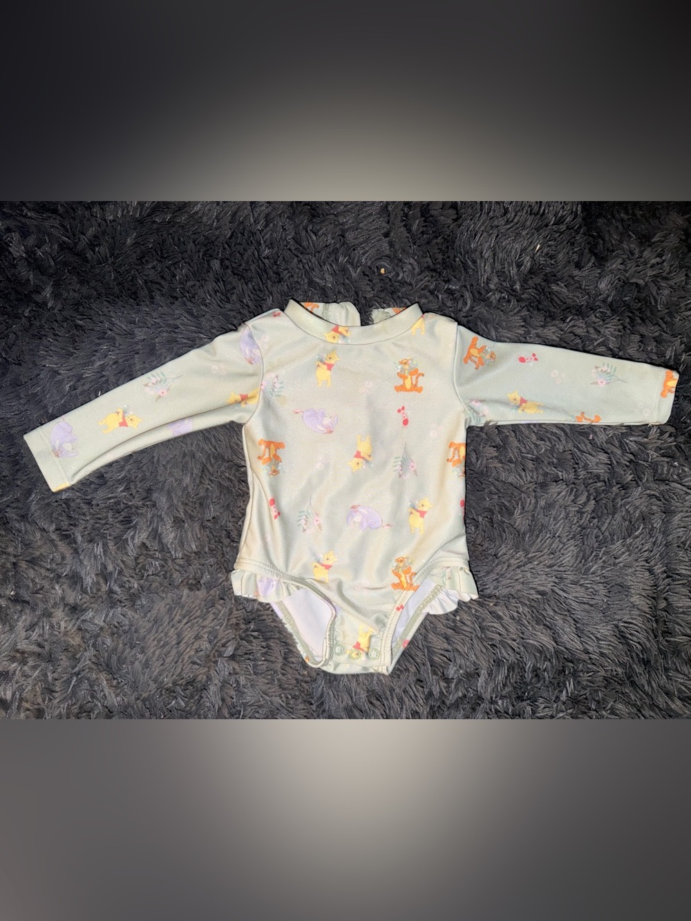 Disney Light Mint Green Winnie the Pooh Printed Long-Sleeve One-Piece swim